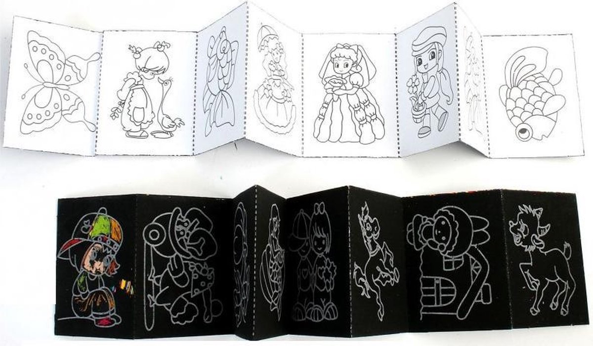 Magic Scratch Kleurboekje | 1 mini boekje met 8 kleurplaten en magische kraskaarten